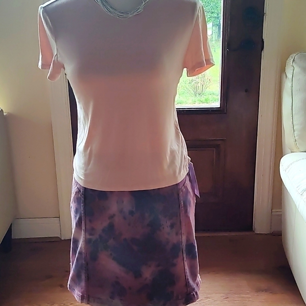 NWT Denim Tie Dye Skirt and Babaton Top Size 6